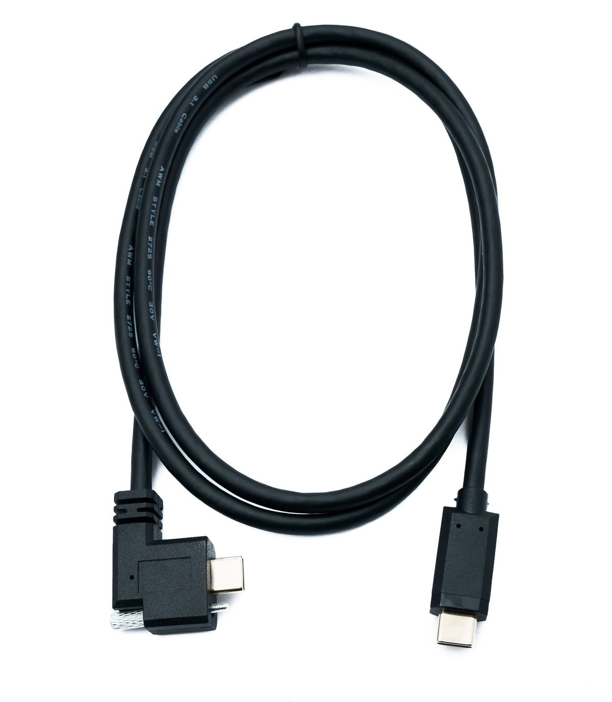 USB 3.1 Gen 2 Kabel 100 cm Typ C Stecker zu Stecker Double Screw Winkel Left Right 10 Gbit/s | System-S