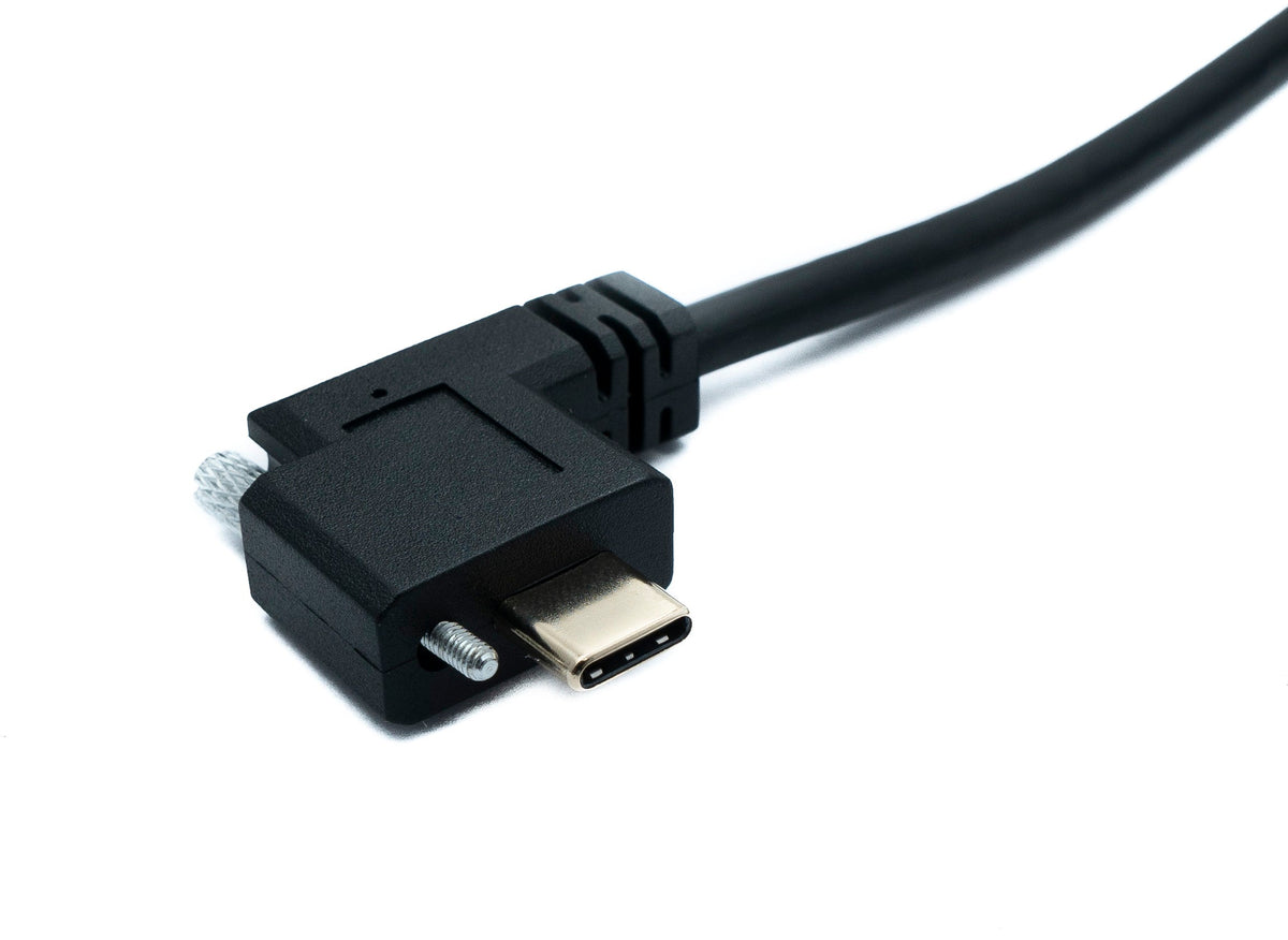 USB 3.1 Gen 2 Kabel 100 cm Typ C Stecker zu Stecker Double Screw Winkel Left Right 10 Gbit/s | System-S