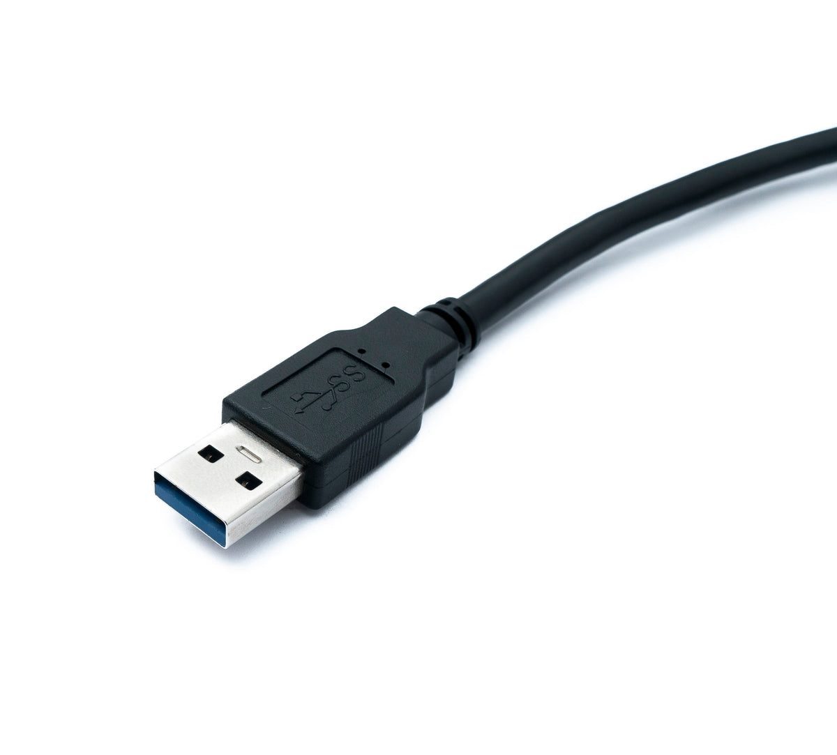 USB 3.0 Kabel 150 cm Typ B Stecker zu A Stecker Winkel Down Angled 5 Gbit/s 100W in Schwarz | System-S