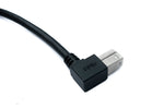 USB 3.0 Kabel 150 cm Typ B Stecker zu A Stecker Winkel Down Angled 5 Gbit/s 100W in Schwarz | System-S