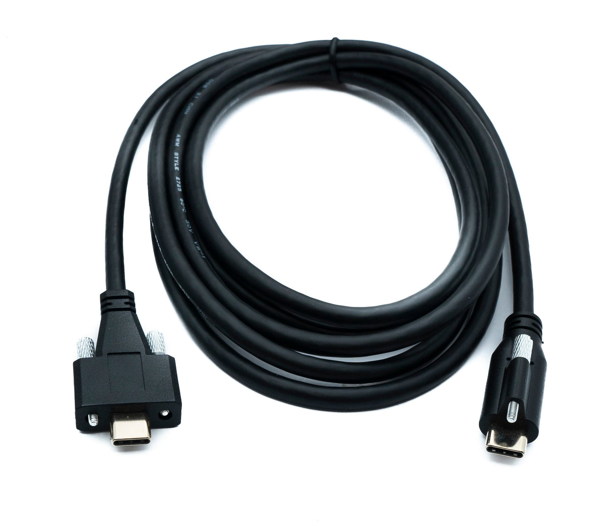 USB 3.1 Gen 2 Kabel 200 cm Typ C Stecker zu Stecker Single Double Screw 10 Gbit/s 100W | System-S