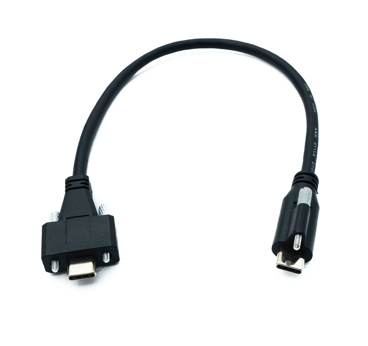 USB 3.1 Gen 2 Kabel 30 cm Typ C Stecker zu Stecker Single Double Screw 10 Gbit/s 100W | System-S