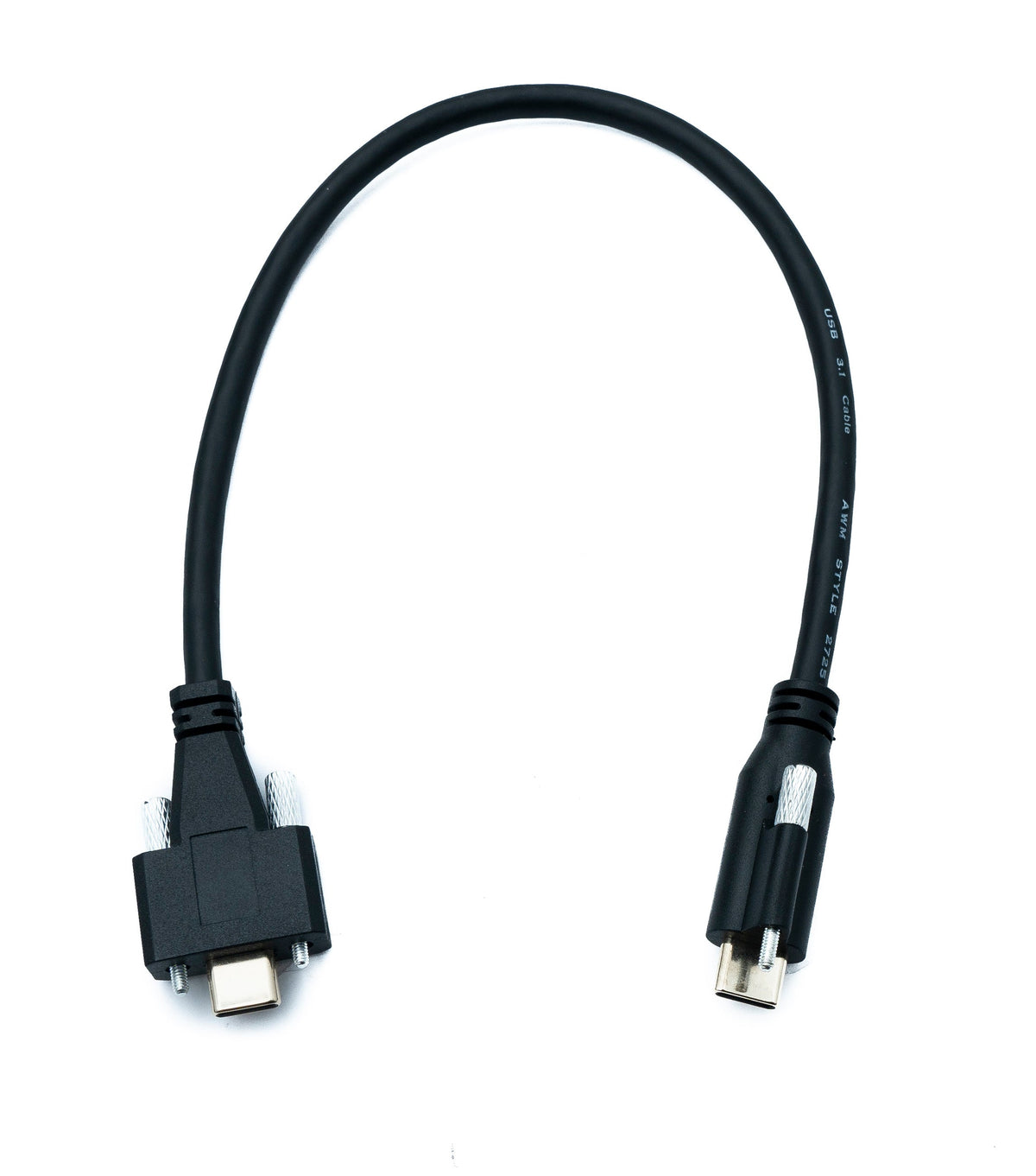 USB 3.1 Gen 2 Kabel 30 cm Typ C Stecker zu Stecker Single Double Screw 10 Gbit/s 100W | System-S