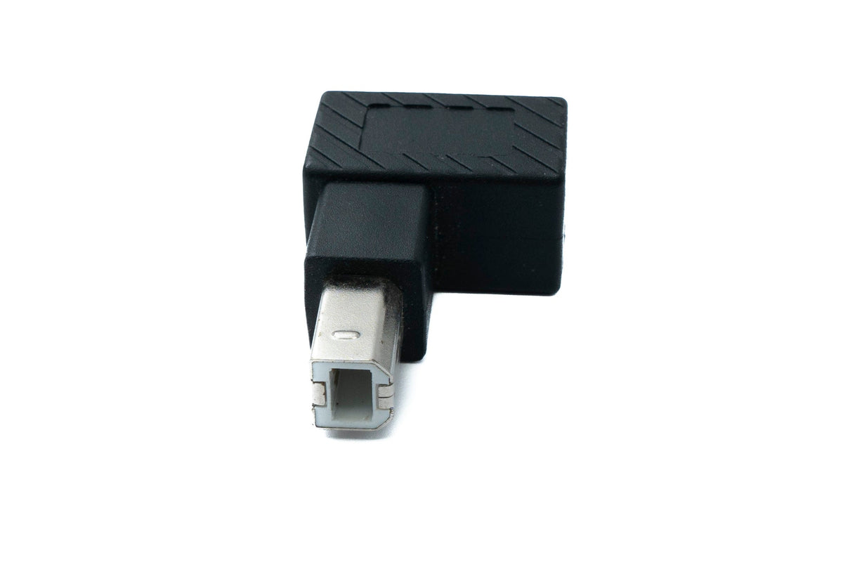 USB 2.0 Adapter Typ B Stecker zu Buchse aufwärts gewinkelt Winkel Kabel in Schwarz | System-S