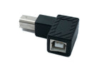 USB 2.0 Adapter Typ B Stecker zu Buchse aufwärts gewinkelt Winkel Kabel in Schwarz | System-S