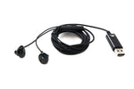 Stereo In Ear Noise Cancelling Kopfhörer 2 m USB 2.0 Lautstärkeregler Mikrofon Tasche Schwarz | System-S
