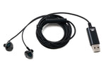 Stereo In Ear Noise Cancelling Kopfhörer 2 m USB 2.0 Lautstärkeregler Mikrofon Tasche Schwarz | System-S
