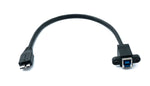 USB 3.0 Kabel 30 cm Micro B Stecker zu Typ B Stecker Panel Mount | System-S