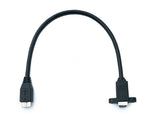 USB 3.0 Kabel 30 cm Micro B Stecker zu Typ B Stecker Panel Mount | System-S