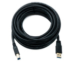 USB 3.0 Kabel 5 m Typ B Stecker zu A Stecker 5 Gbit/s 100W in Schwarz | System-S
