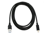 USB 3.1 Kabel 2 m Typ C Stecker zu 3.0 A Stecker 5 Gbit/s 100W in Schwarz | System-S