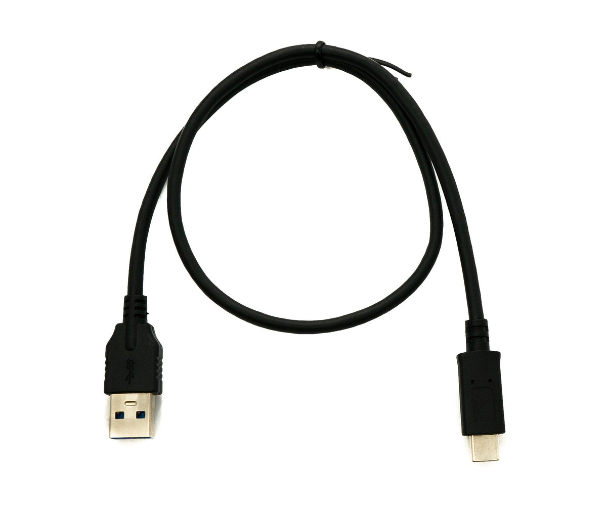 USB 3.1 Kabel 50 cm Typ C Stecker zu 3.0 A Stecker 5 Gbit/s 100W in Schwarz | System-S