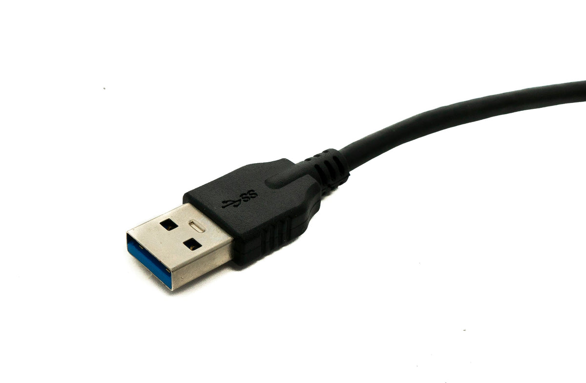 USB 3.1 Kabel 50 cm Typ C Stecker zu 3.0 A Stecker 5 Gbit/s 100W in Schwarz | System-S