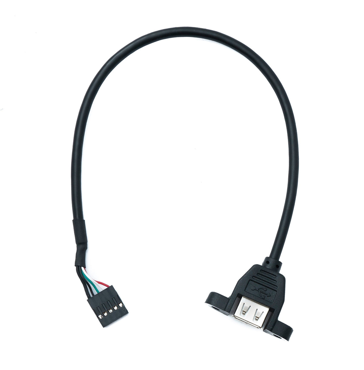 USB 2.0 Kabel 30 cm Typ A zu Steckverbinder mit 2,54 mm Rastermaß Panel Mount | System-S