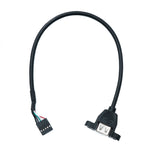 USB 2.0 Kabel 30 cm Typ A zu Steckverbinder mit 2,54 mm Rastermaß Panel Mount | System-S