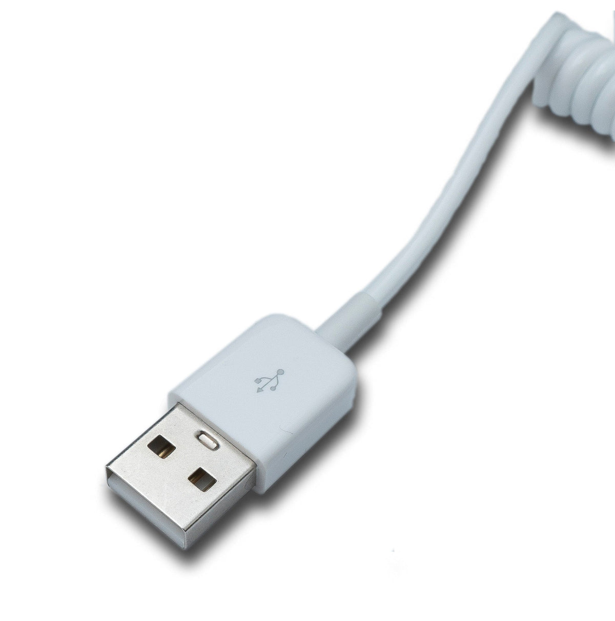 USB 2.0 Kabel 90 cm Typ A Stecker zu Buchse Spirale ausziehbar in Weiß | System-S