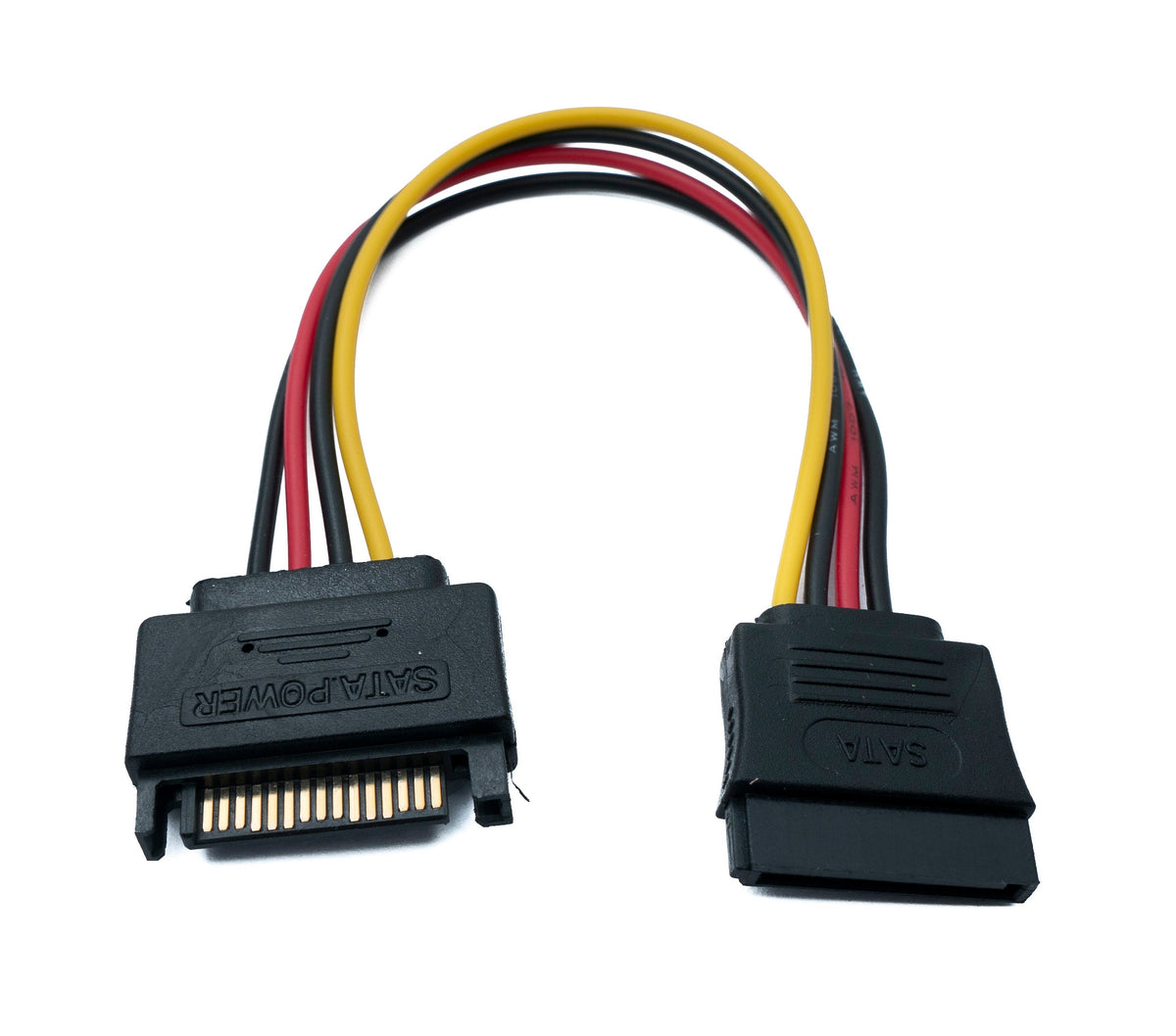 SATA Kabel 20 cm 15 Pin Stecker zu Buchse Verlängerung für SSD Festplatte | System-S