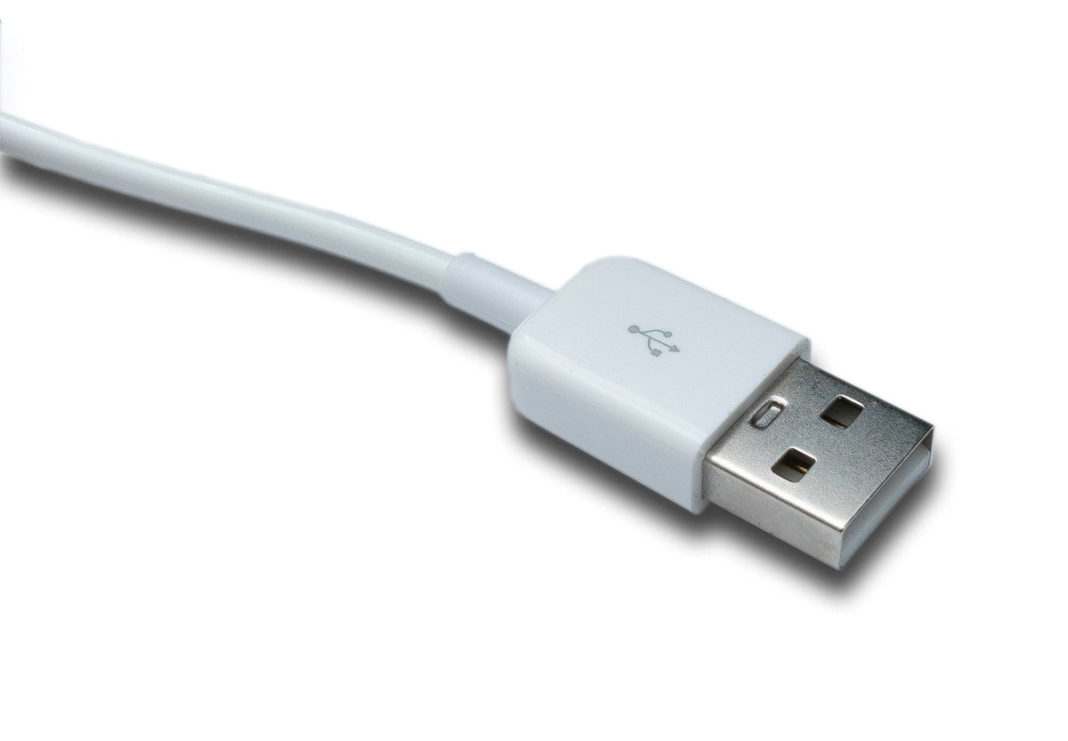 USB 2.0 Kabel 90 cm Typ A Stecker zu Stecker Spirale ausziehbar in Weiß | System-S