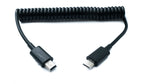USB 2.0 Kabel 70 cm Mini B Stecker zu Micro B Stecker Spirale ausziehbar | System-S
