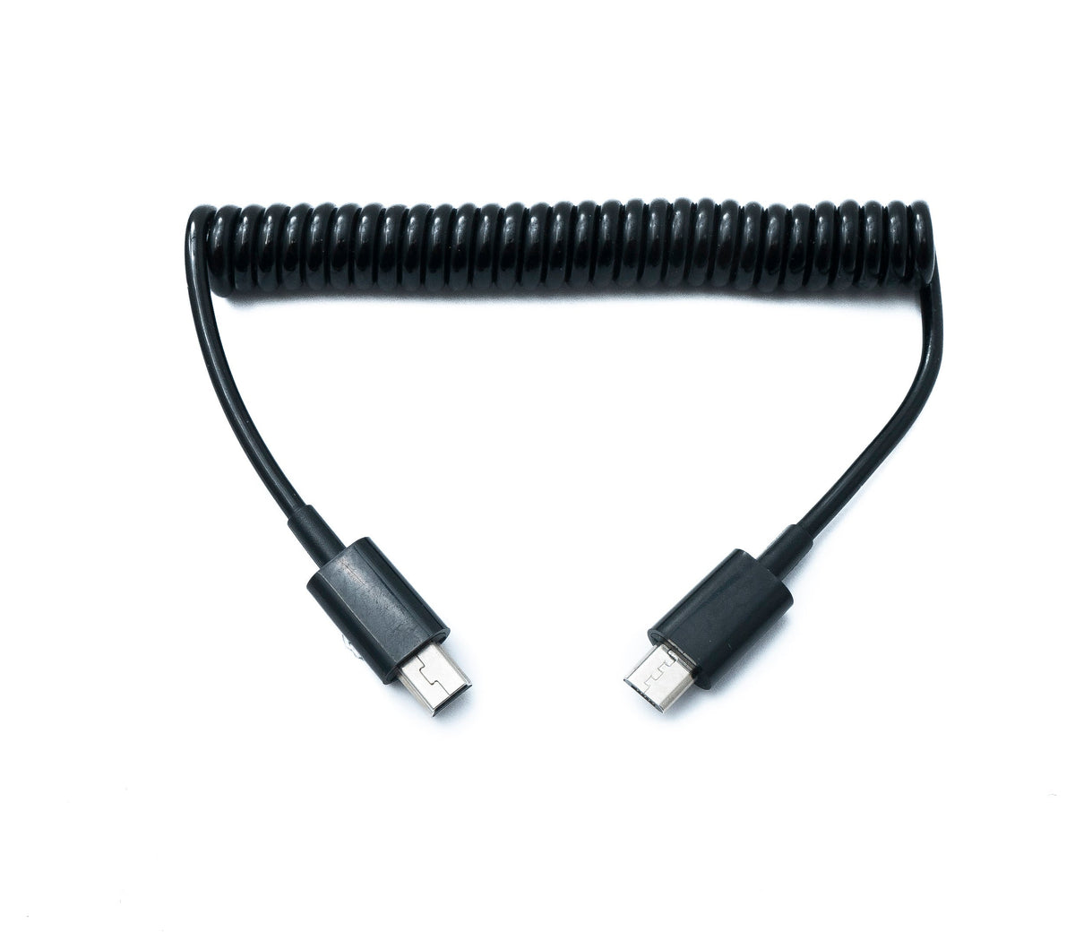 USB 2.0 Kabel 70 cm Mini B Stecker zu Micro B Stecker Spirale ausziehbar | System-S