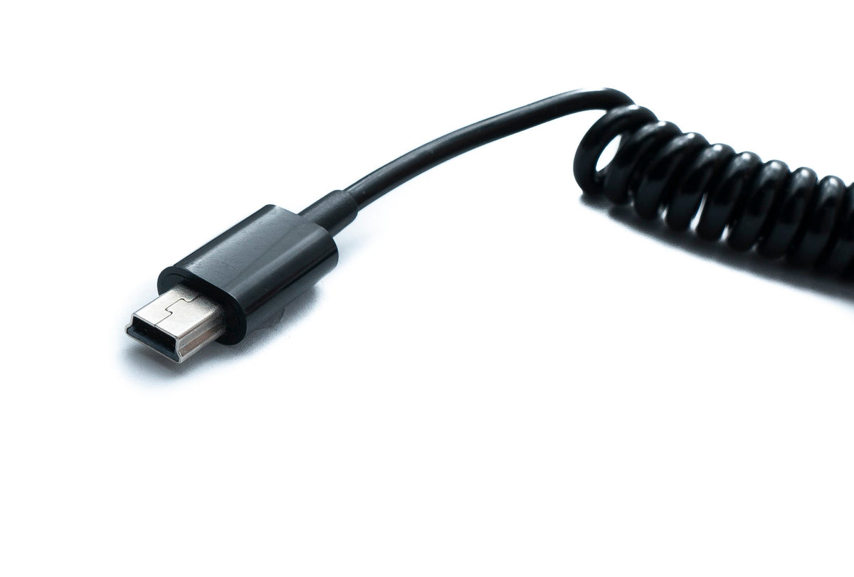 USB 2.0 Kabel 70 cm Mini B Stecker zu Micro B Stecker Spirale ausziehbar | System-S