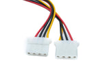 Y SATA Kabel 20 cm 15 Pin Stecker zu 2x Molex LP4 IDE 4Pin Buchse | System-S