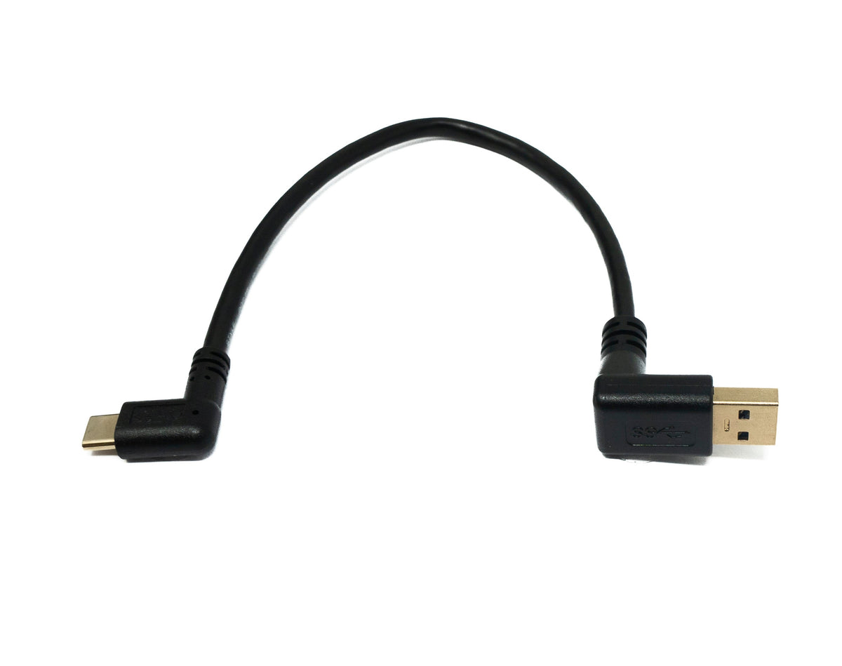 USB 3.1 Kabel 25 cm Typ C Stecker zu 3.0 Typ A Stecker Down Angled Winkel | System-S