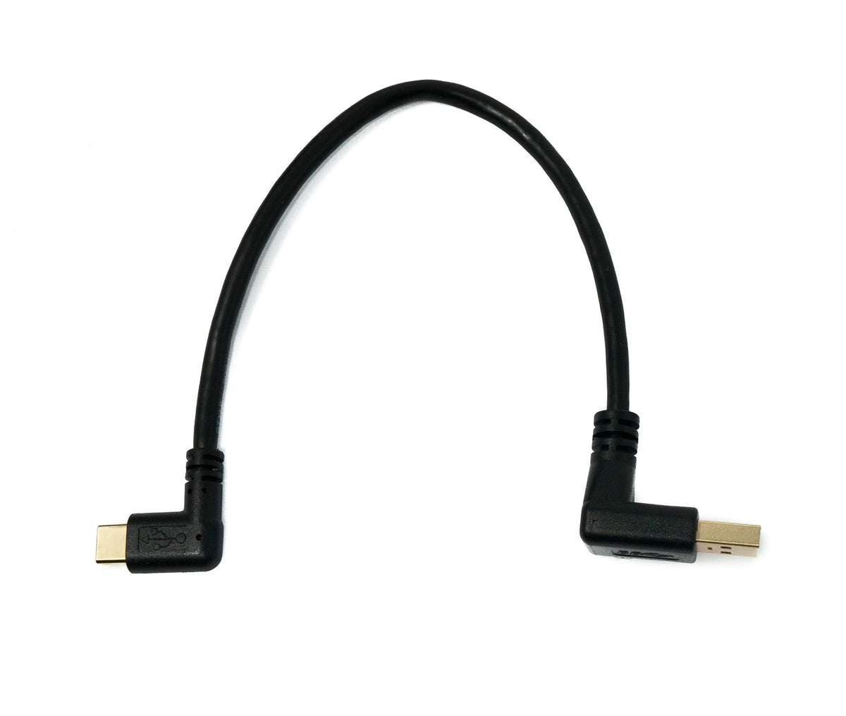 USB 3.1 Kabel 25 cm Typ C Stecker zu 3.0 Typ A Stecker Down Angled Winkel | System-S