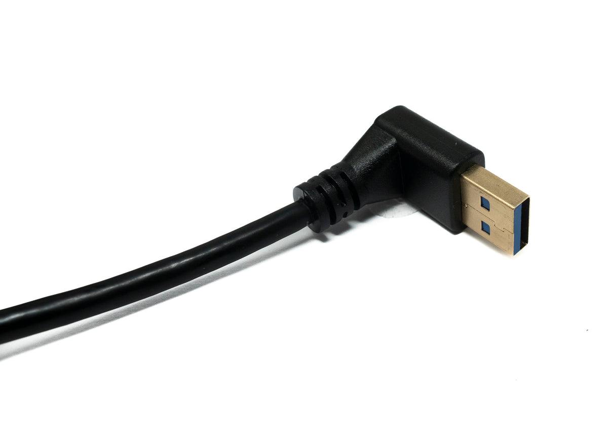 USB 3.1 Kabel 25 cm Typ C Stecker zu 3.0 Typ A Stecker Down Angled Winkel | System-S