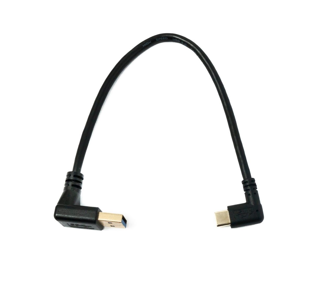 USB 3.1 Kabel 25 cm Typ C Stecker zu 3.0 Typ A Stecker Up Angled Winkel | System-S