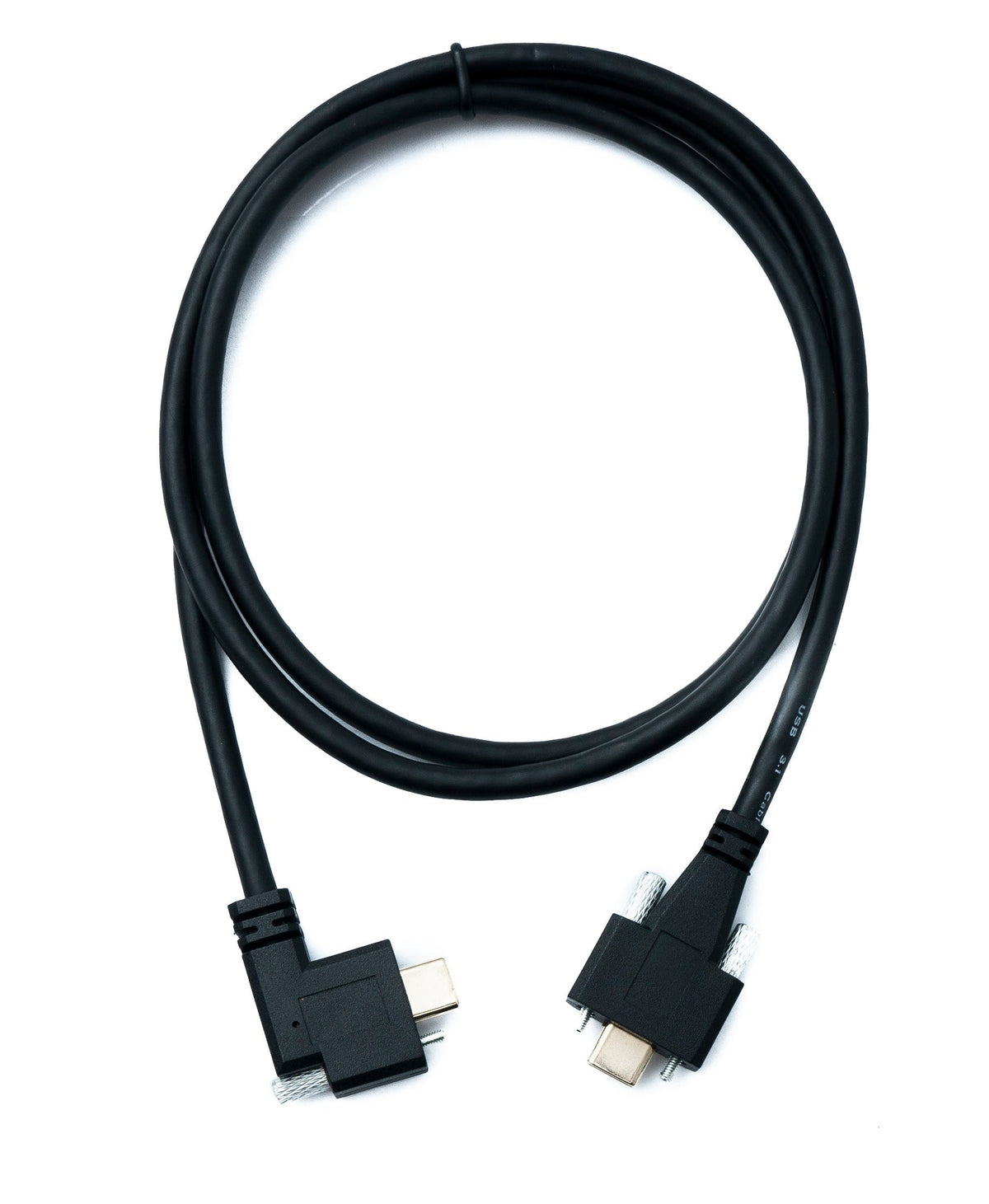 USB 3.1 Gen 2 Kabel 100 cm Typ C Stecker zu Stecker Panel Mount Winkel Left Right Angled 10 Gbit/s 100W | System-S