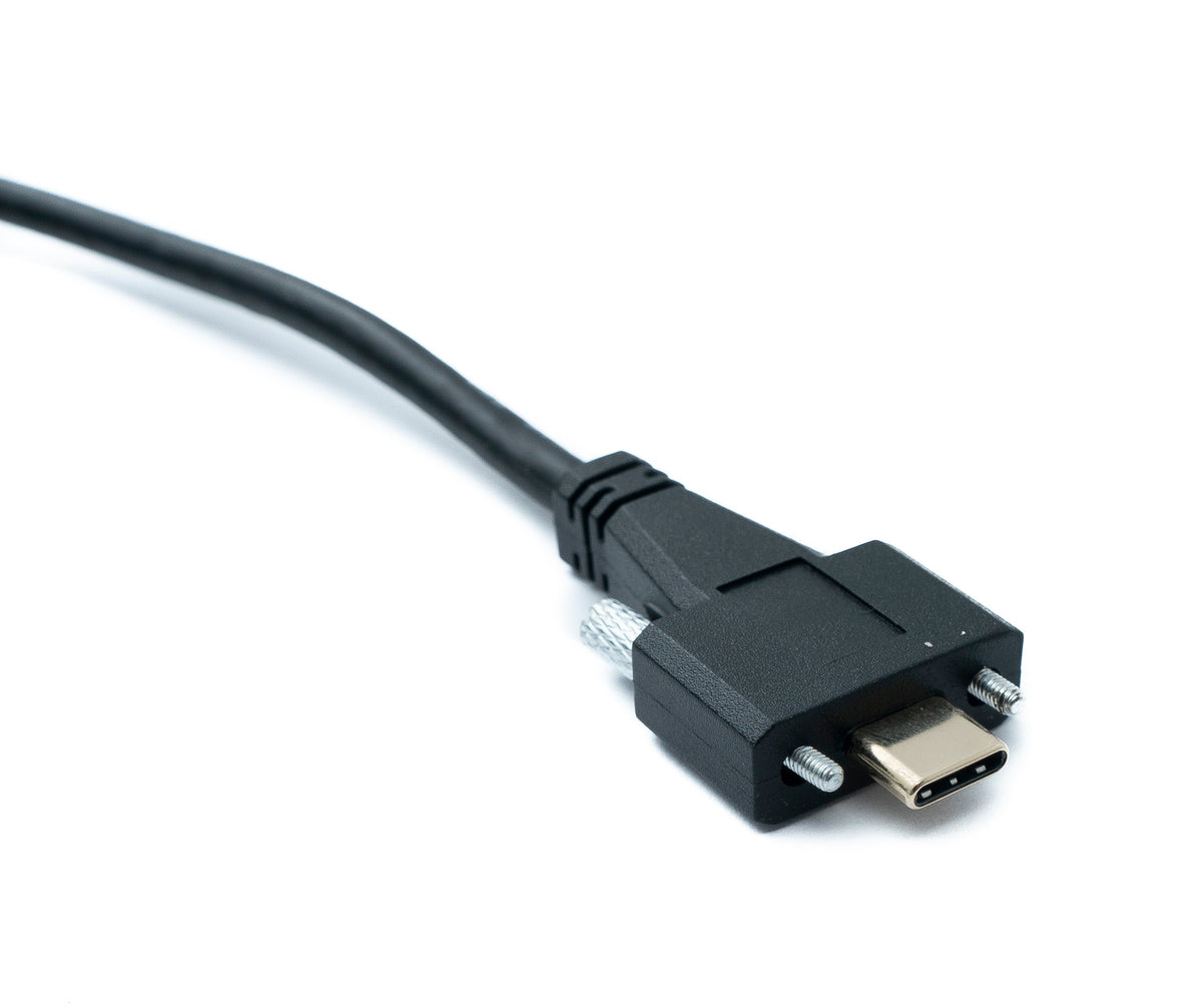 USB 3.1 Gen 2 Kabel 100 cm Typ C Stecker zu Stecker Panel Mount Winkel Left Right Angled 10 Gbit/s 100W | System-S