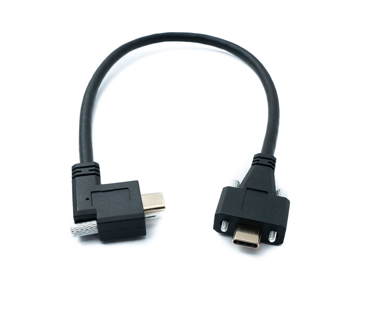 USB 3.1 Gen 2 Kabel 30 cm Typ C Stecker zu Stecker Panel Mount Winkel Left Right Angled 10 Gbit/s 100W | System-S