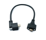 USB 3.1 Gen 2 Kabel 30 cm Typ C Stecker zu Stecker Panel Mount Winkel Left Right Angled 10 Gbit/s 100W | System-S