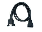USB 3.0 Kabel 50 cm 20 Pin zu 2x Typ A Buchse Panel Mount Winkel Down Angled | System-S