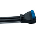USB 3.0 Kabel 50 cm 20 Pin zu 2x Typ A Buchse Panel Mount Winkel Down Angled | System-S