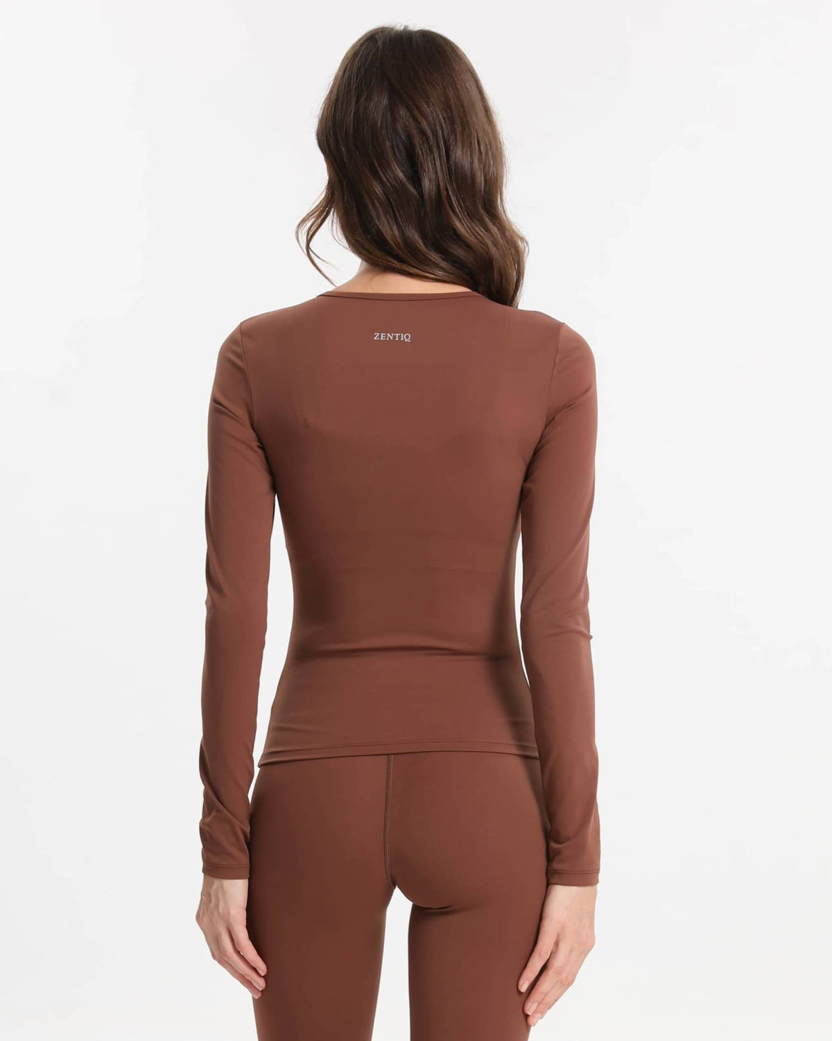 Longsleeve soft figurbetont – Braun
