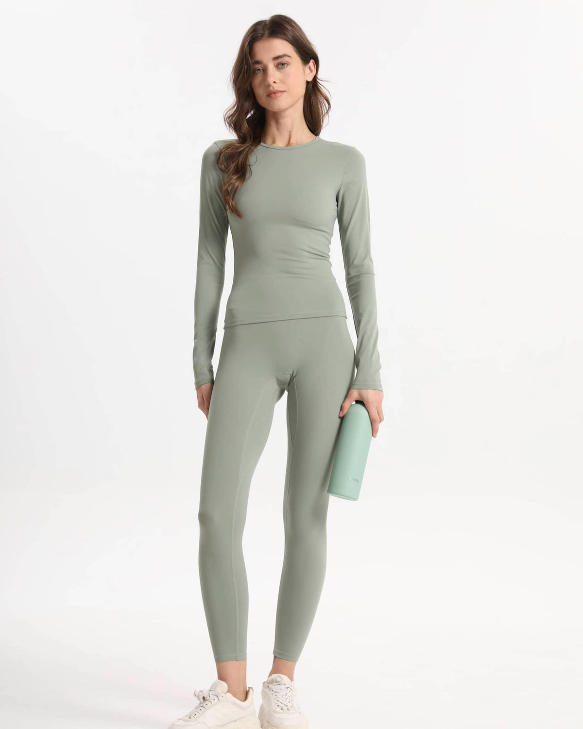 Longsleeve für Pilates & Yoga – Pulse Flow, soft & figurbetont, grün