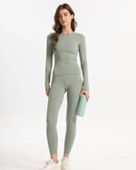 Longsleeve für Pilates & Yoga – Pulse Flow, soft & figurbetont, grün