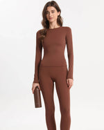 Longsleeve soft figurbetont – Braun