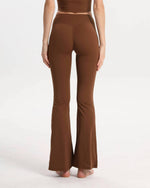 Bootcut Leggings High Waist bequem blickdicht – Braun