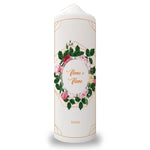 Große Kerze "Rosen" - Hochzeitskerze mit Namen, Datum & Wunschtext