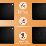 Untersetzer aus Silikon Topfuntersetzer Pfannenuntersetzer Topflappen Schwarz - 4er Set Namma Markt
