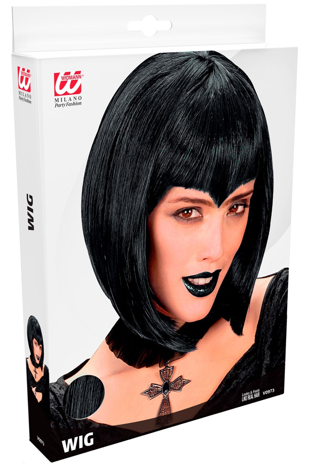 Halloween Perücke Damen "Gothic Vamp" | Schwarz