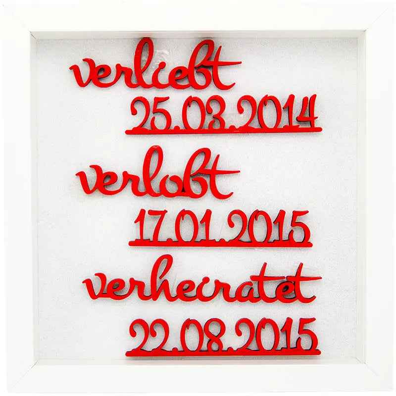 Verliebt, Verlobt, Verheiratet mit Rahmen