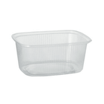 Starpak 100 Verpackungsbecher, PP eckig transparent