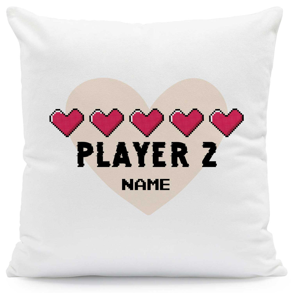 Bedrucktes Kissen mit Spruch "Player 1 & Player 2" im Set