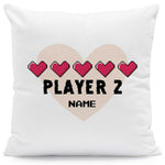 Bedrucktes Kissen mit Spruch "Player 1 & Player 2" im Set