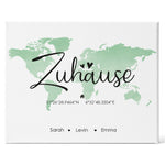 Personalisierte Leinwand - "Zuhause" mit Namen