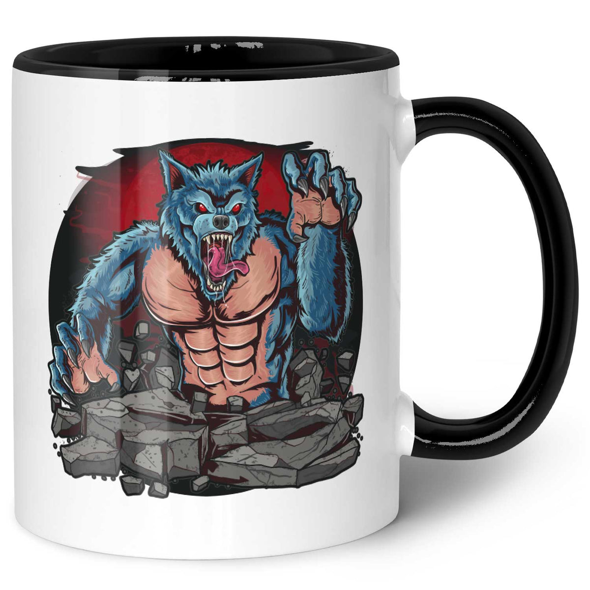 Bedruckte Tasse mit Motiv im Halloween Werwolf Design